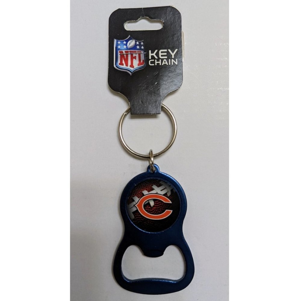 🏈🆕 CHICAGO BEARS KEYCHAIN/BEVERAGE BOTTLE OPENER WITH KEY RING - N…